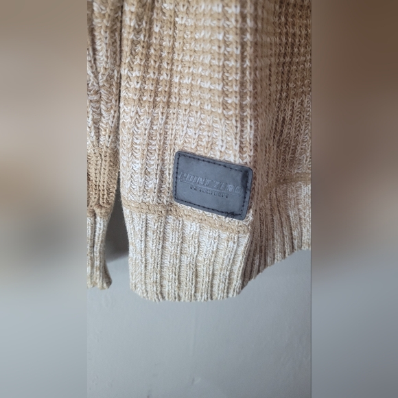 point zero black label collection taupe /tan long sleeve knit sweater large - Picture 2 of 10